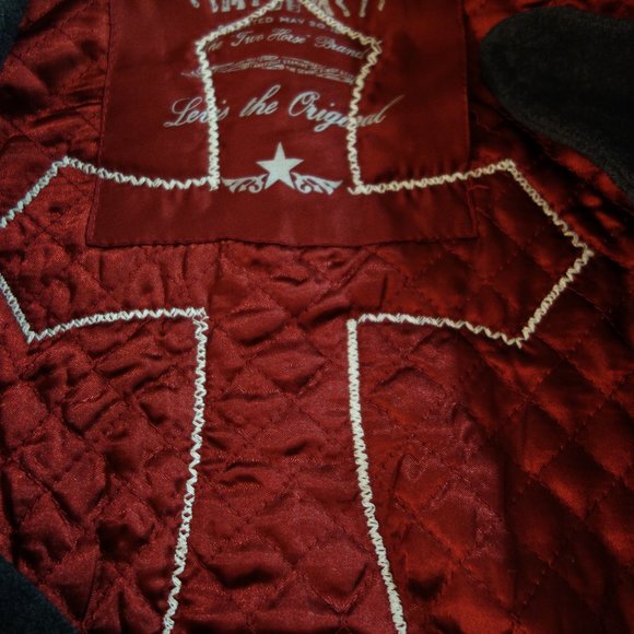 Rare One-of-a-Kind Vintage Levi's Pea Coat featuring Custom MadAndie Cross - M - Picture 7 of 9